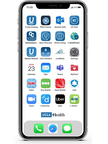 UCLA Health iPhone home screen