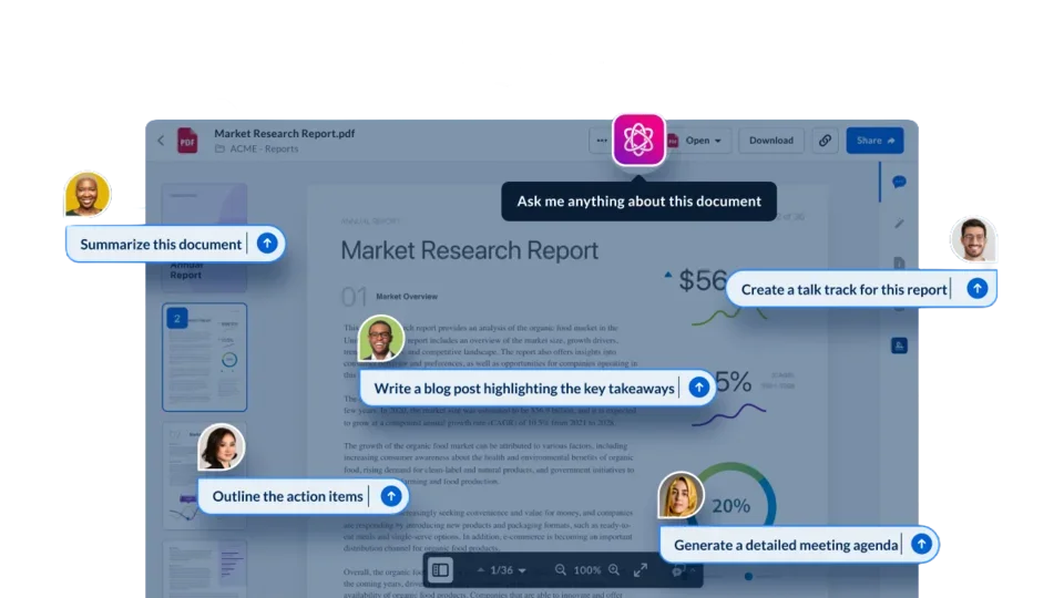 Box document with AI queries