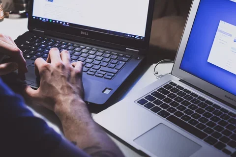 Stock image of two laptops