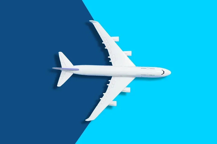 Plane on a blue background