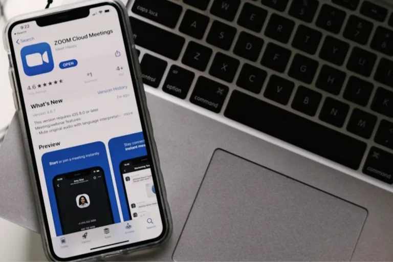 Zoom app on a phone