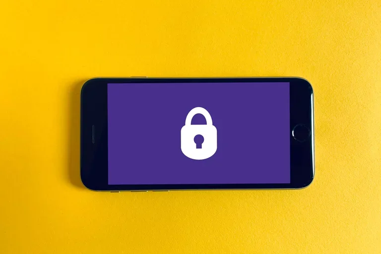 iPhone displaying a lock on the screen