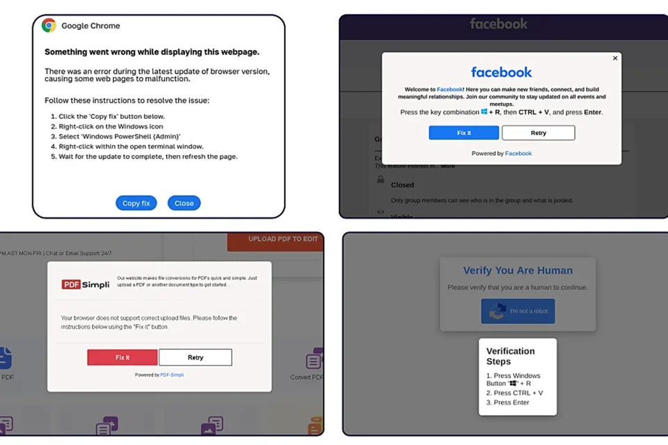 Examples of Click Fix messages