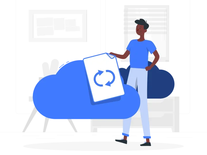Illustration of cloud syncing
