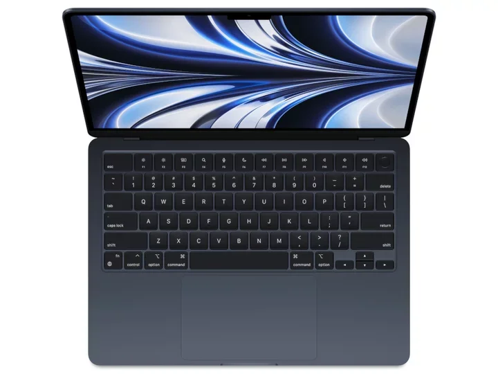 Top view of Macbook Air 13inch or 15inch screen and keyboard