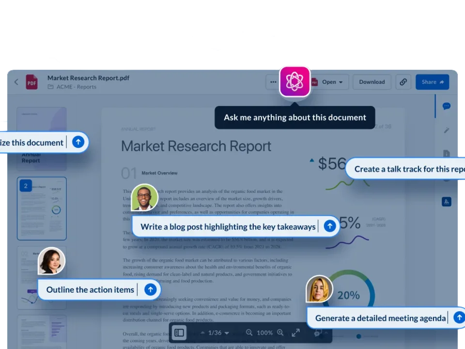 Box document with AI queries