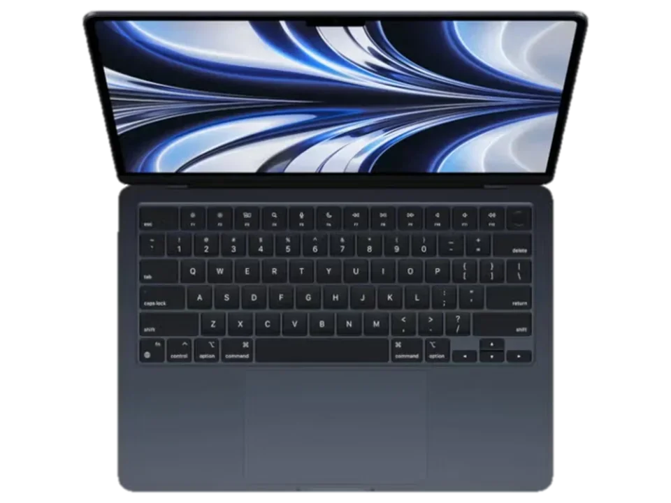 Top view of Macbook Air 13inch or 15inch screen and keyboard