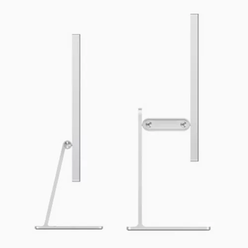 Side Views of Apple Studio Display with Tilt Adjustable Stand and with Tilt and Height Adjustable Stand