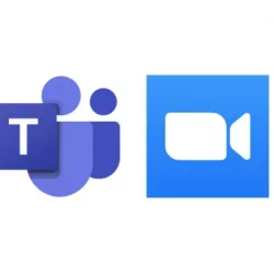 Image of Microsoft Teams and Zoom logos