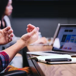 Stock image of person on computer