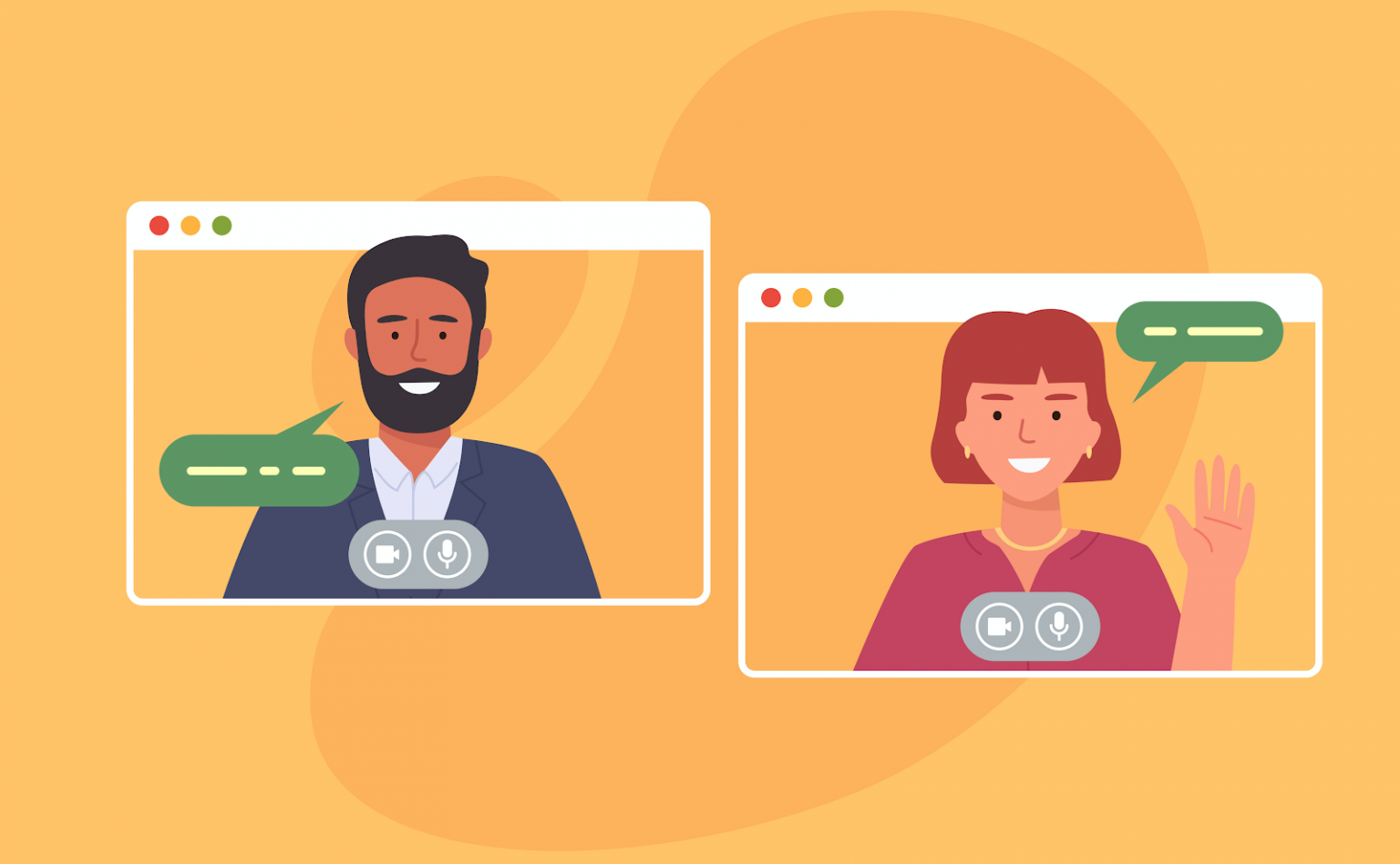 Illustration of video conferencing participants