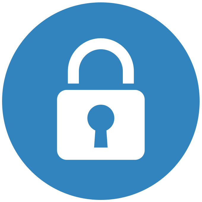 icon of a lock in blue