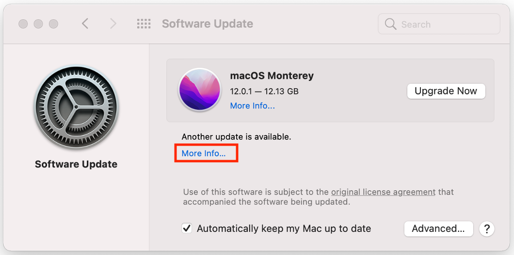 Image of macOS update screen