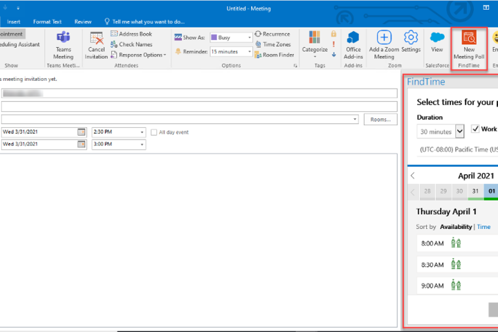 Image of FindTime Outlook add-in