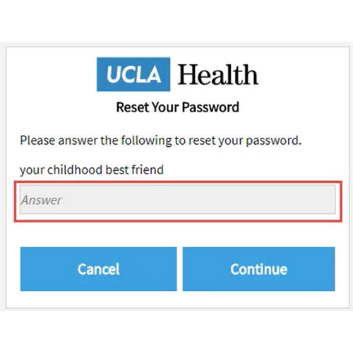 Example of password reset